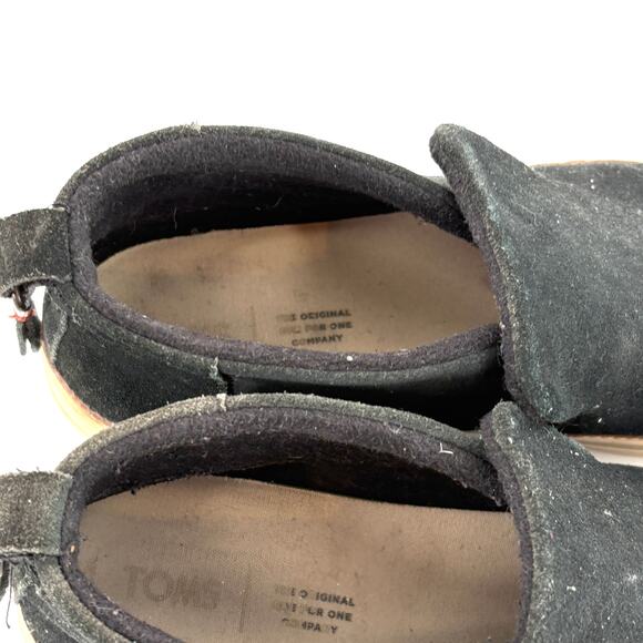 Toms Paxton Suede Boots 10 Black Ankle Booties Sneakers Comfort Travel - Picture 7 of 8